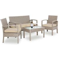 Polyrattan Tuinzitgroep 4-delig. Creme