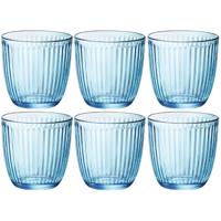 Waterglazen/drinkglazen - 12x - blauw - tumbler glas - 290 ml