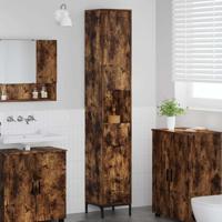 Hoge badkamerkast Gerookt eiken 31.5 x 33 x 190 cm Bewerkt hout