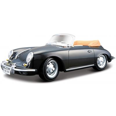 Modelauto - Porsche 356 cabrio - zwart - schaal 1:24 - speelgoedauto
