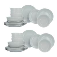 Luzzo® Base Serviesset 8-persoons met Pastabord - 32 delig - Wit