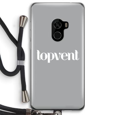 Topvent Grijs Wit: Xiaomi Mi Mix 2 Transparant Hoesje met koord