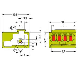 WAGO 243-724 Verbindingsklem Flexibel: - Massief: 0.5-1 mm² 1 stuk(s) Lichtgroen