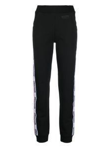 Moschino pantalon à logo embossé - Noir