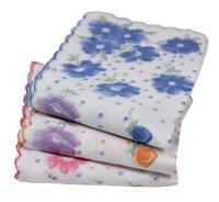 Tiseco Dames zakdoeken Bloem kant Lucie 2 12 St