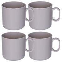 Plasticforte onbreekbare Drinkbekers - 6x - kunststof - 320 ml - taupe - kinderen - camping