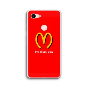 I'm lovin' you: Google Pixel 3 XL Transparant Hoesje