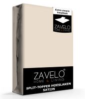 Zavelo Splittopper Hoeslaken Satijn Zand-Lits-jumeaux (160x200 cm) - thumbnail