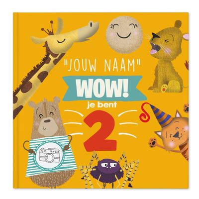 Boek met naam en foto - Wow, je bent 2! - Hardcover