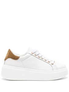 TWINSET logo-plaque platform leather sneakers - Blanc