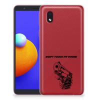Samsung Galaxy A01 Core Silicone-hoesje Gun Don't Touch My Phone