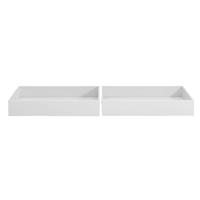 Leen Bakker - Opberglades Naia - Hoogglans (2 Stuks) - Spaanplaat - Wit - 99x17.8x66.5 Cm