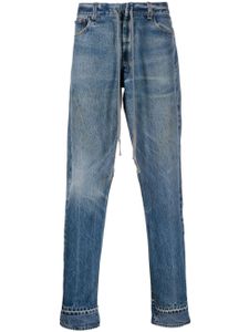 Greg Lauren jean à coupe droite - Bleu