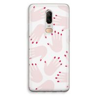 Hands pink: OnePlus 6 Transparant Hoesje