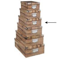 5Five Opbergdoos/box - 2x - Houtprint donker - L32 x B21.5 x H12 cm - Stevig karton - Treebox - Opbergbox - thumbnail