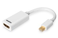 Digitus AK-340411-001-W DisplayPort / HDMI Adapter [1x Mini-DisplayPort stekker - 1x HDMI-bus] Wit 15.00 cm