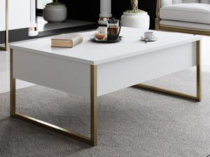 Salontafel LUXANA 90 cm wit/goud