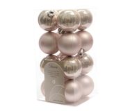 Kerstbal plastic glans-mat/40mm/poeder roze - Ksd