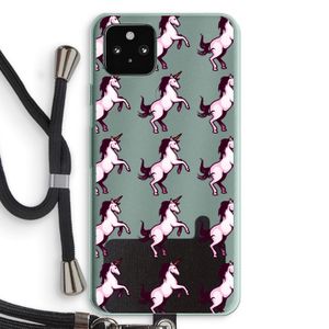 Musketon Unicorn: Pixel 5a 5G Transparant Hoesje met koord