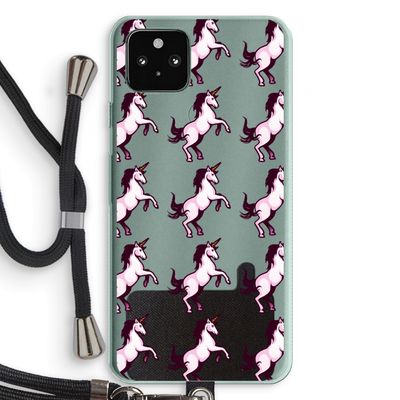 Musketon Unicorn: Pixel 5a 5G Transparant Hoesje met koord