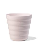 HEMA Mok 300ml aardewerk ribbel spikkels roze (roze)