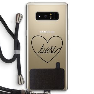 Best heart black: Samsung Galaxy Note 8 Transparant Hoesje met koord