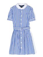 Ralph Lauren Kids robe-chemise à rayures - Bleu