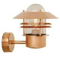 Wandlamp voordeur modern koper &apos;Blokhus&apos; Nordlux E27 fitting 25 cm
