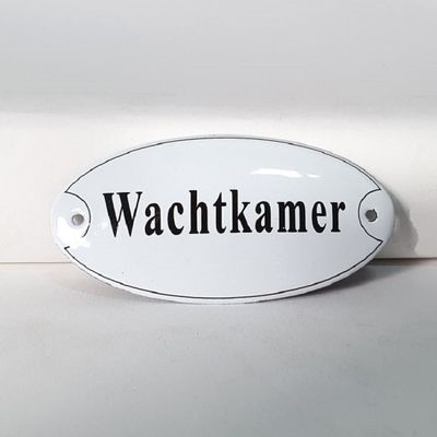 Deurbord emaille ovaal Wachtkamer