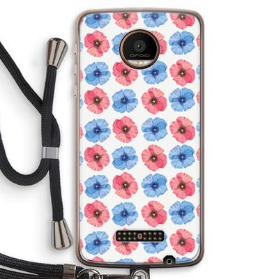 Klaproosjes: Motorola Moto Z Force Transparant Hoesje met koord