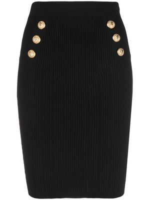 Balmain jupe en maille à taille haute - Noir