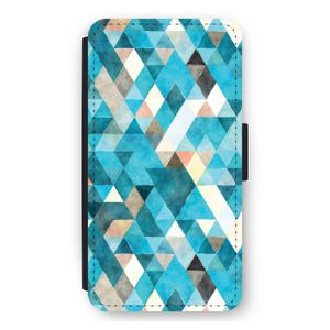 Gekleurde driehoekjes blauw: iPhone 12 mini Flip Hoesje