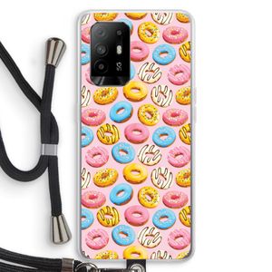 Pink donuts: Oppo A95 5G Transparant Hoesje met koord