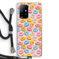 Pink donuts: Oppo A95 5G Transparant Hoesje met koord