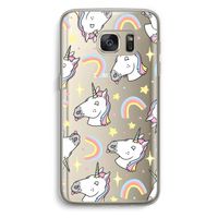 Rainbow Unicorn: Samsung Galaxy S7 Transparant Hoesje