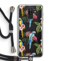 Kleurrijke papegaaien: Samsung Galaxy J8 (2018) Transparant Hoesje met koord
