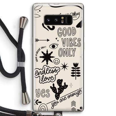 Good vibes: Samsung Galaxy Note 8 Transparant Hoesje met koord