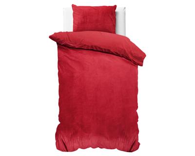 Sleeptime Velvet Uni Dekbedovertrek Rood 140 x 220 cm