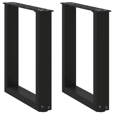 Salontafelpoten 2 st U-vormig 38x(42-43) cm staal zwart
