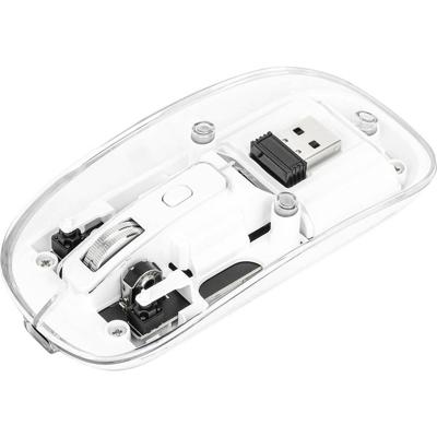 Manhattan Mouse Ottico Wireless 1600 Dpi con Micro Ricevitore USB Bianco Trasparente Muis Draadloos Optisch Transparant, Wit 4 Toetsen 800 dpi, 1200 dpi, 1600