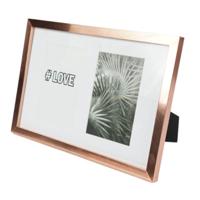 Fotolijst 2 fotos passe-partout rose goudkleurig 10 x 15 cm | 8 stuks