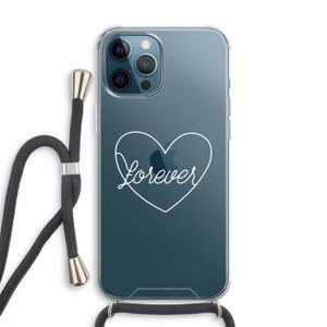 Forever heart pastel: iPhone 12 Pro Transparant Hoesje met koord