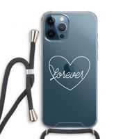 Forever heart pastel: iPhone 12 Pro Transparant Hoesje met koord