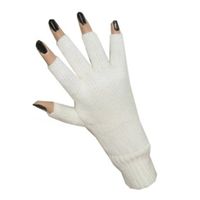 Witte vingerloze handschoenen   - - thumbnail