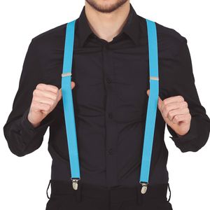 Carnaval verkleed bretels - blauw - volwassenen - verkleed accessoires   -
