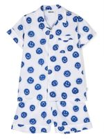 Molo pyjama en coton biologique à imprimé Smiley - Bleu - thumbnail