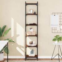 Boekenkast 6-laags 40x30x188 cm bewerkt hout bruin eikenkleur