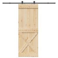 Schuifdeur met beslag 85x210 cm massief grenenhout