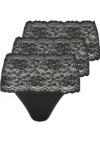 Nina von C 3- pack - dames taille slip kant - Biologisch katoen - Voordeelverpakking - Aanbieding