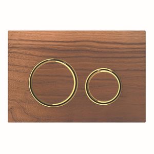 Bedieningsplaat Geberit Sigma 50 Round voor 2-toets Spoeling Messing Goud / Amerikaans noten